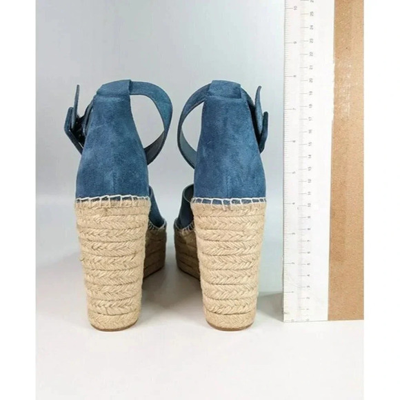 Marc Fisher Women's Able Square Toe Blue Wedge Platform Size 9 (MSRP $140) - Picture 7 of 10